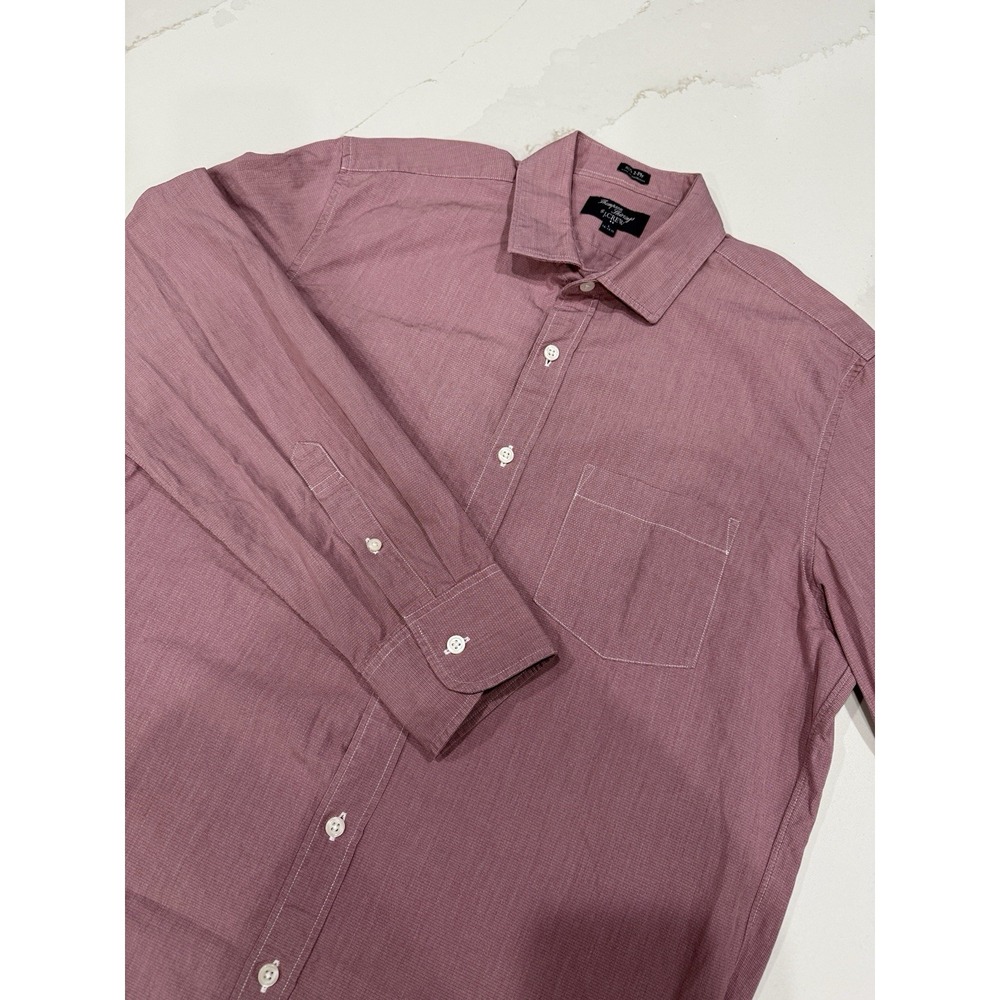 J‎ Crew Thompson Shirtings 80s 2-Ply Button Down Shirt Mens Large Pink Preppy